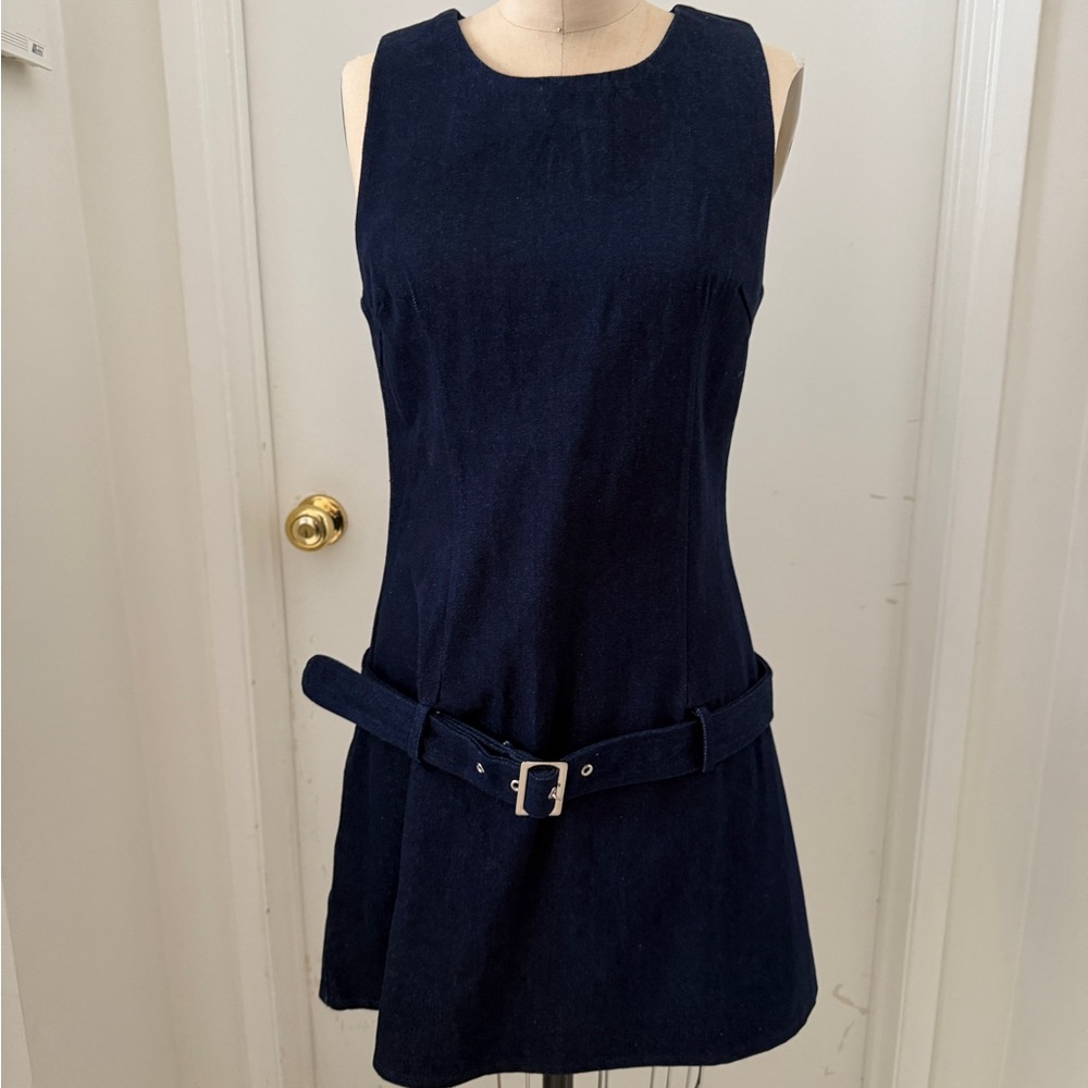 Motel Rocks Dark Denim Dress in Indigo